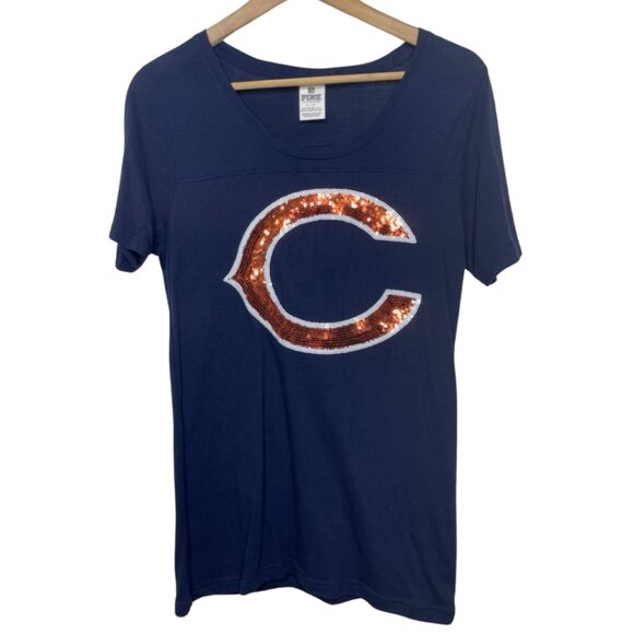 Victoria's Secret Tops - VICTORIA'S SECRET PINK | Women’s NFL Chicago Bears Sequins Graphic Tee | Size L